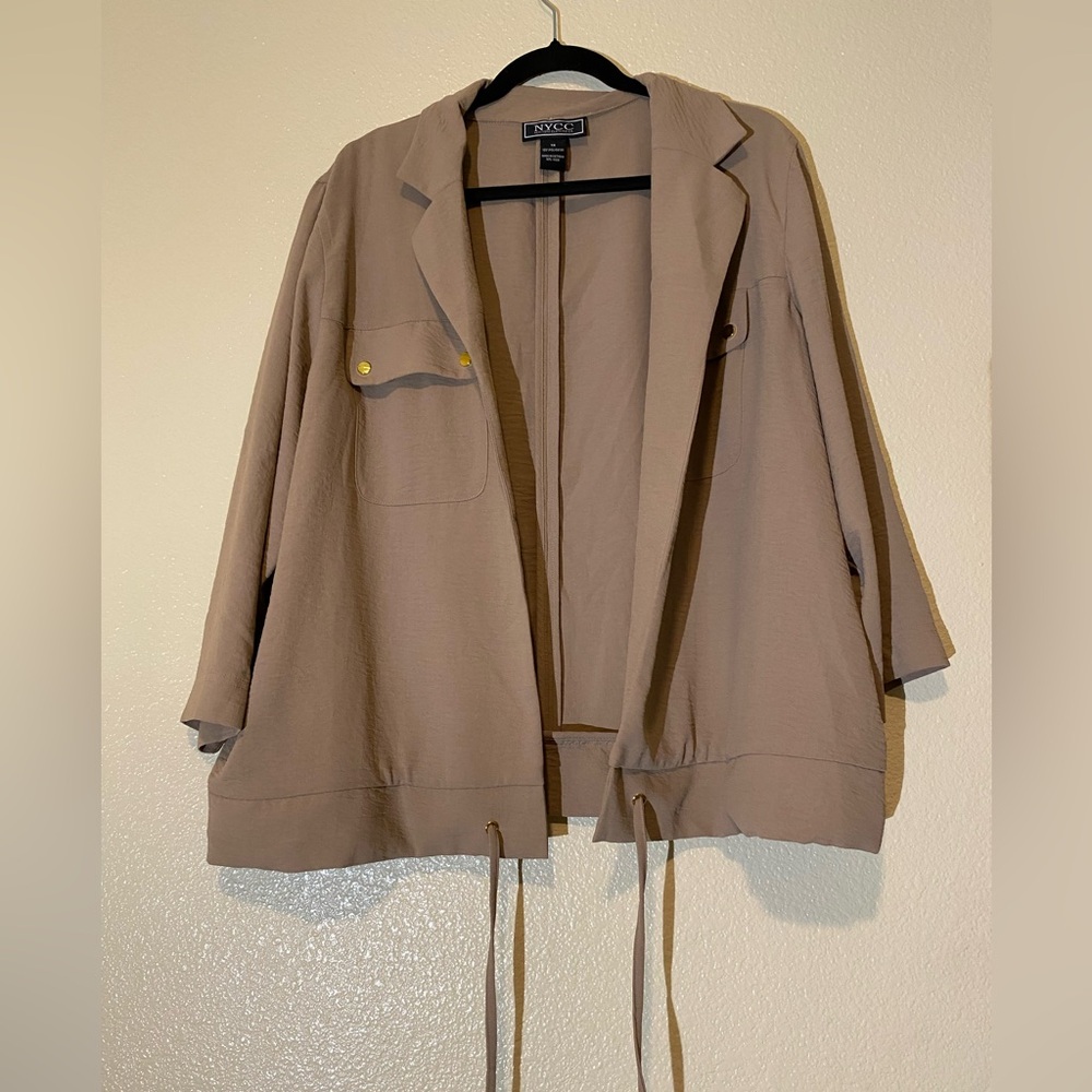 NYC Women's Utility Jacket in Tan Size 1X